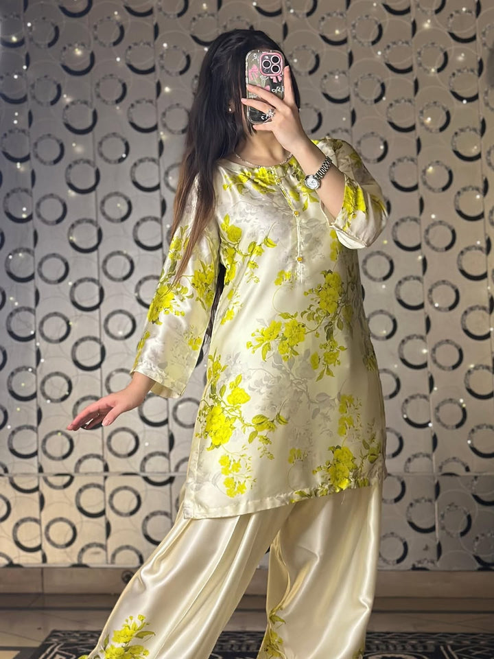 Premium Shamooz Silk 2-Piece Suit with Farshi Shalwar – Small, Medium, Large | 2 & 3 Piece Available