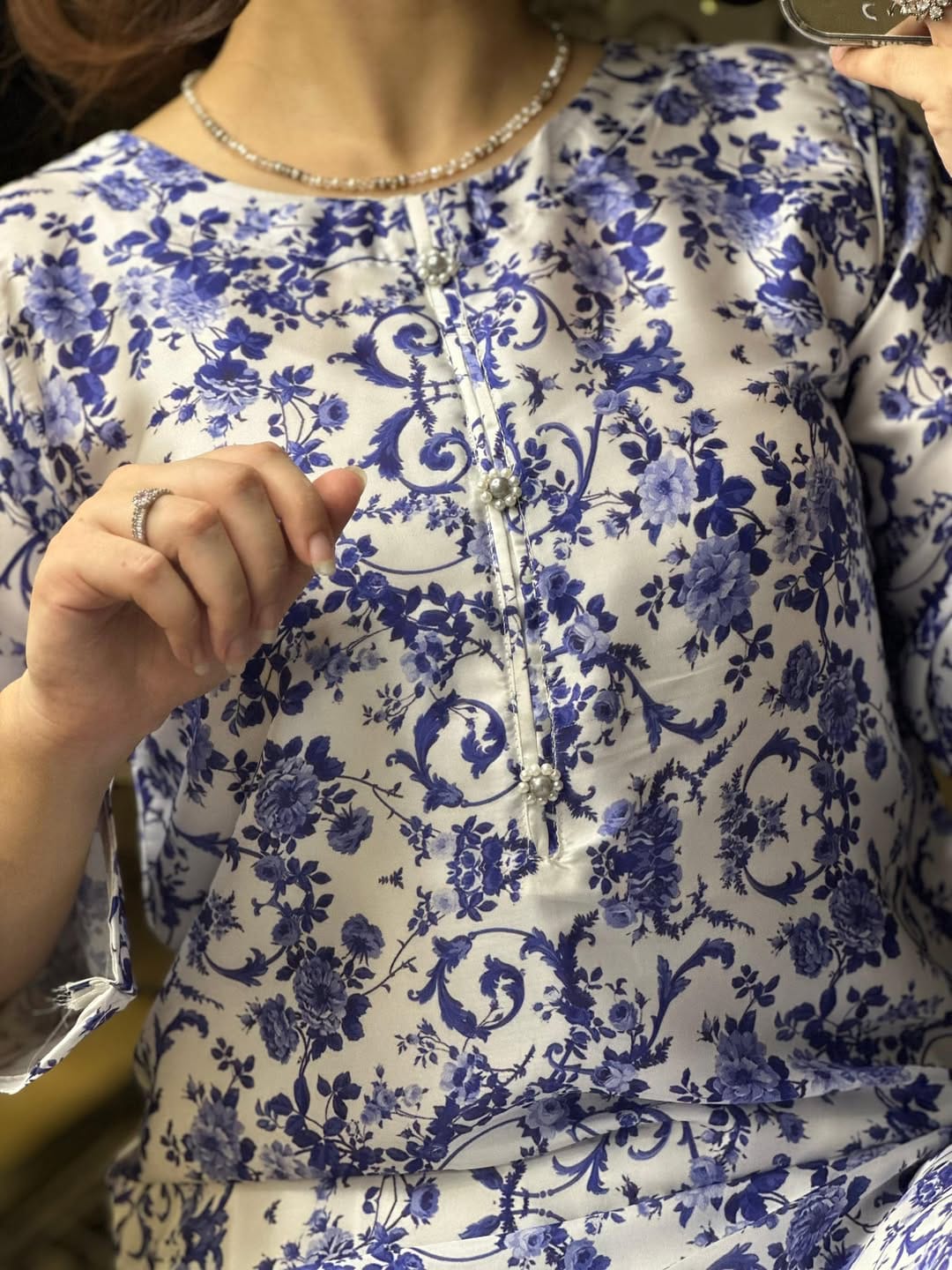 Shamooz Silk 2-Piece Suit with Farshi Shalwar | Small, Medium, Large Sizes Available